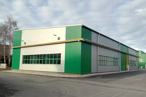 We were the general contractor for building a lattice type steel structure warehousing hall for OSTROJ a.s.
